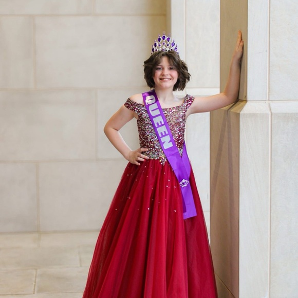 Tiffany's Pageant Dress in Burgundy